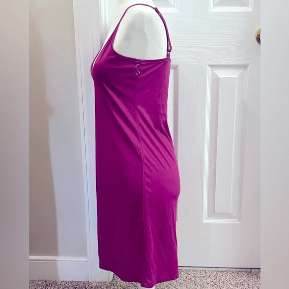 Nordstrom V Neck Mini Slip Dress Womens XS Pink Purple Stretchy NWOT Adjustable - Picture 2 of 12